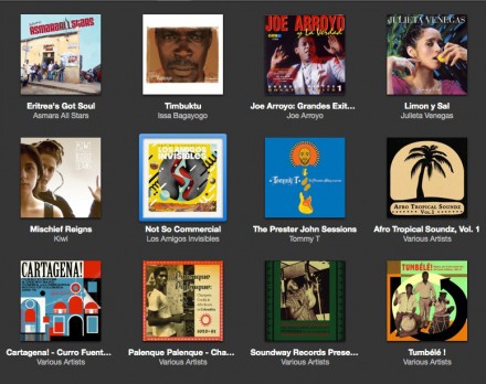 Playlist screenshot showing track listings